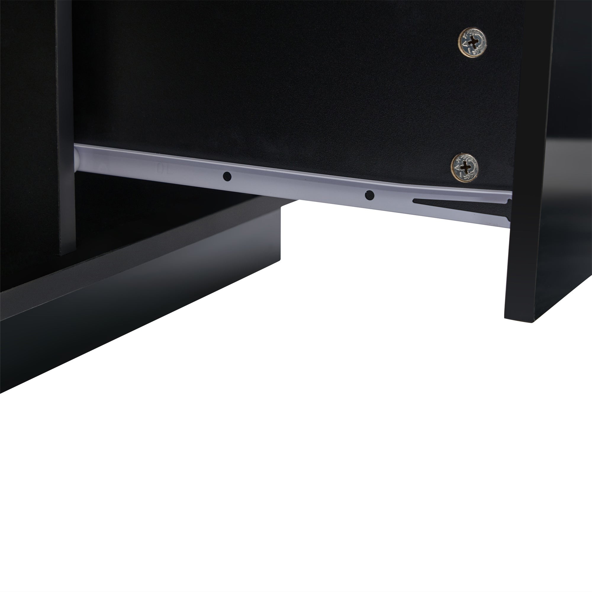 Logidon hoogglans salontafel 100x50x55 cm zwart LED-verlichting