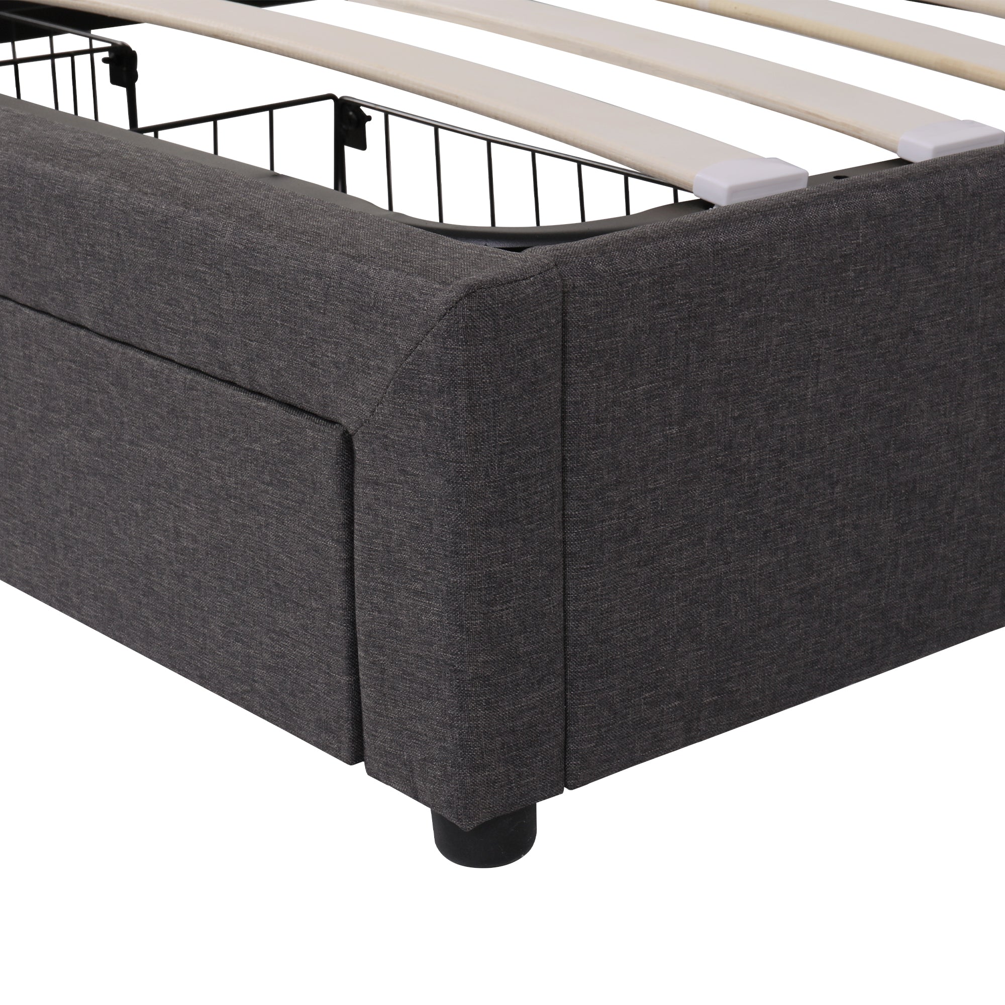 Logidon gestoffeerd bed met LED-verlichting en opbergruimte 160x200 grijs