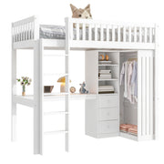 Logidon hoogslaper 90x200 wit met bureau en kledingkast