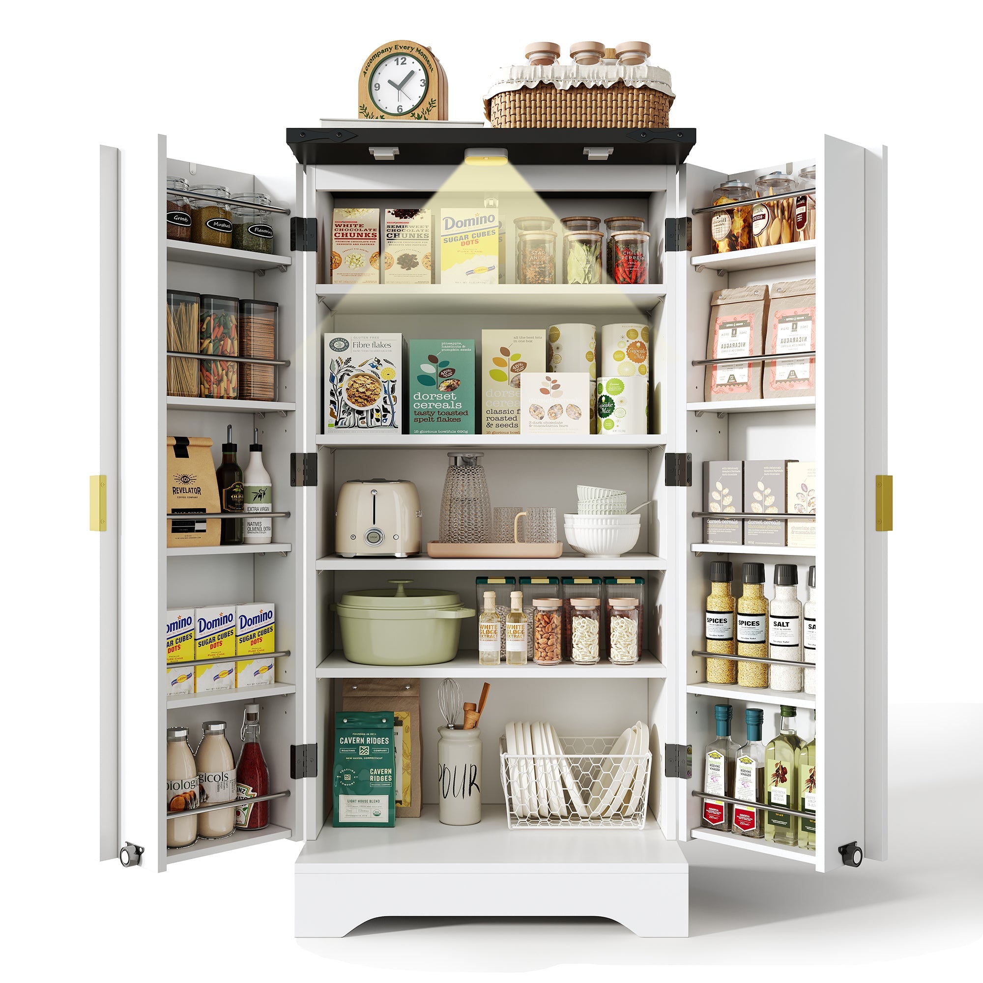 Logidon keukenkast wit met LED sensorlicht 120x60,5x40 cm