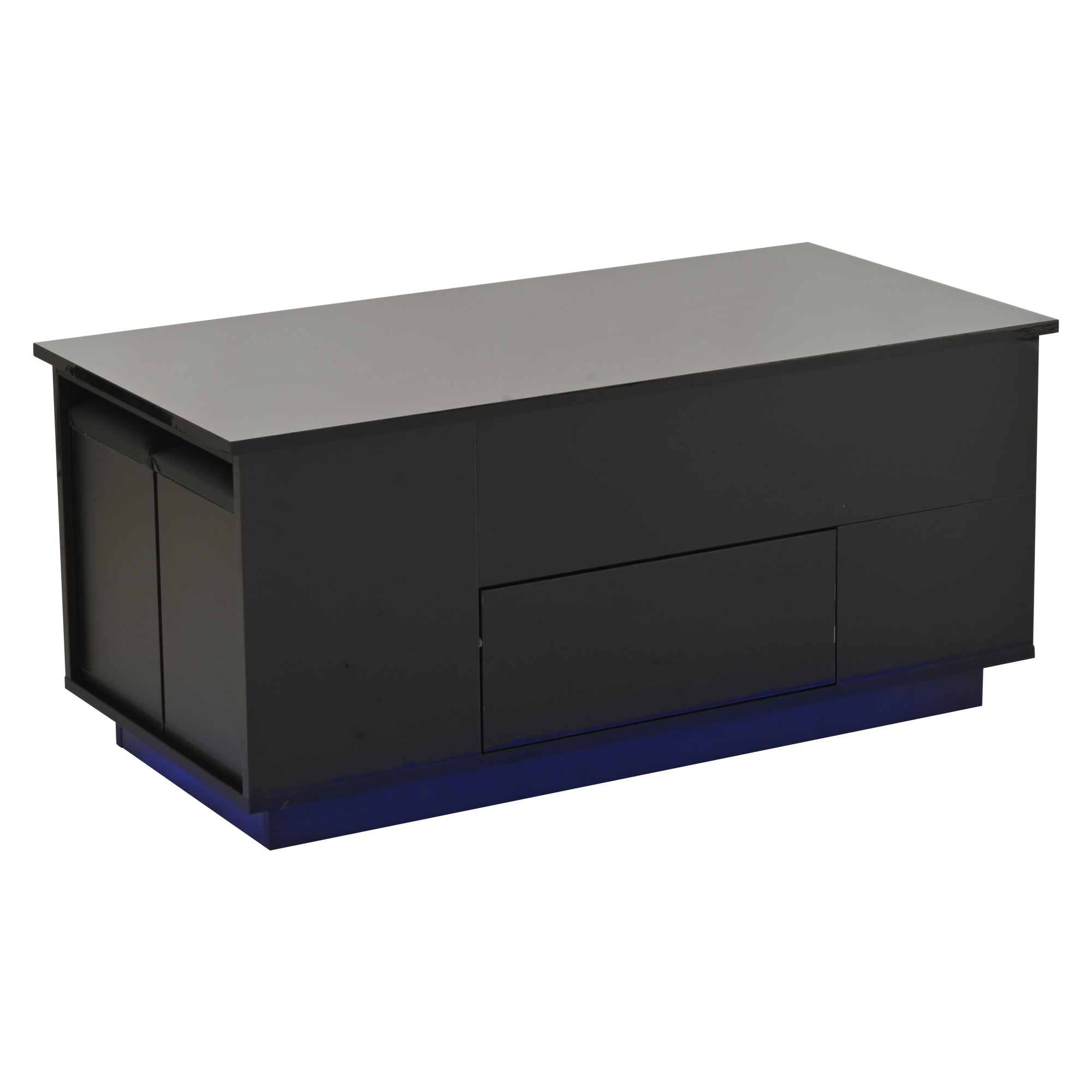 Logidon 4-in-1 in hoogte verstelbare salontafel zwart 100x50x45 cm LED