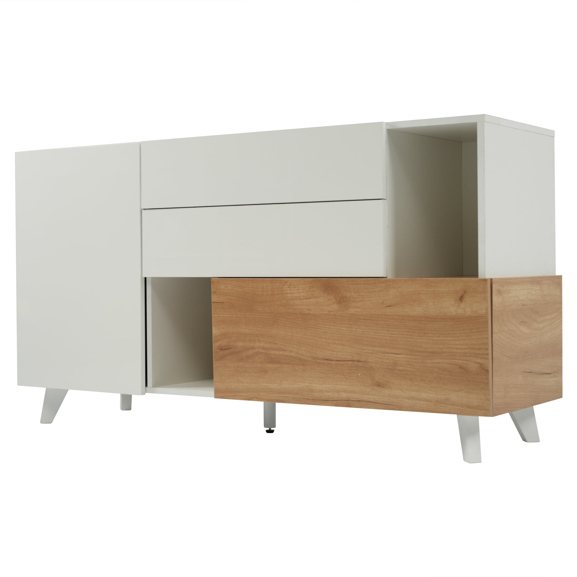 Logidon dressoir hoogglans wit 130x40x70 cm met opbergruimte