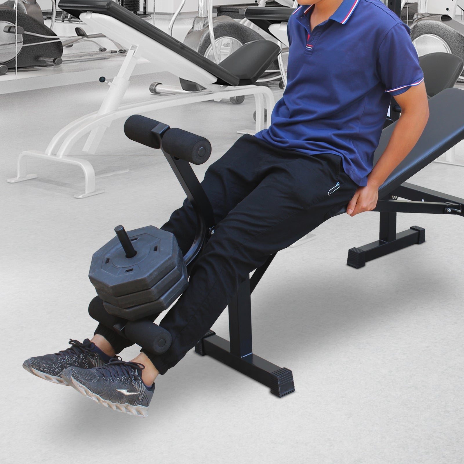 Logidon Olympische Halterbank met Squat Rack Verstelbaar Zwart