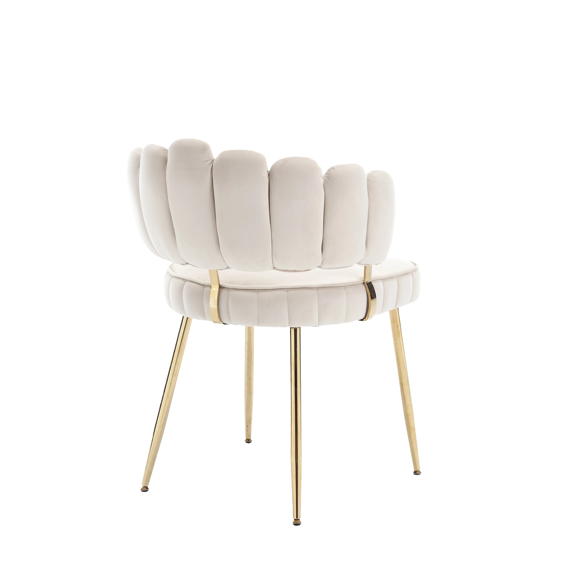 Logidon Modern Velvet Living Room Chairs Ivory Velvet Set of 2