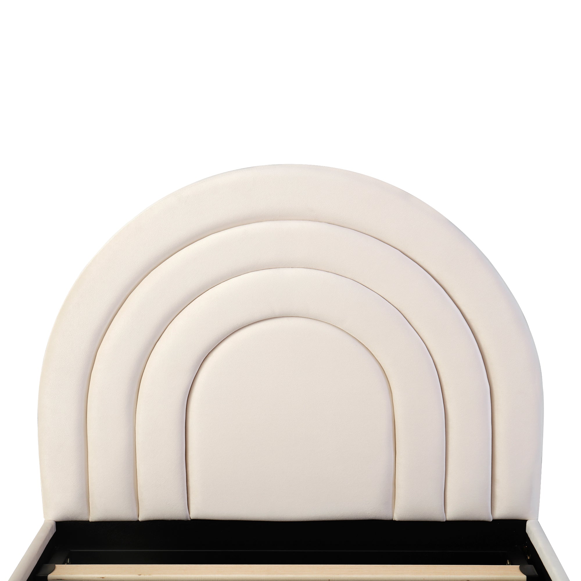 Logidon gestoffeerd bed 90x200 beige fluweel met lattenbodem