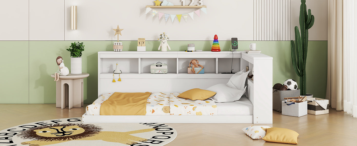 Logidon daybed 90x200 slaapbank lattenbodem stopcontact USB wit