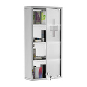 Logidon medicijnkastje RVS met slot 30 cm x 12 cm x 60 cm