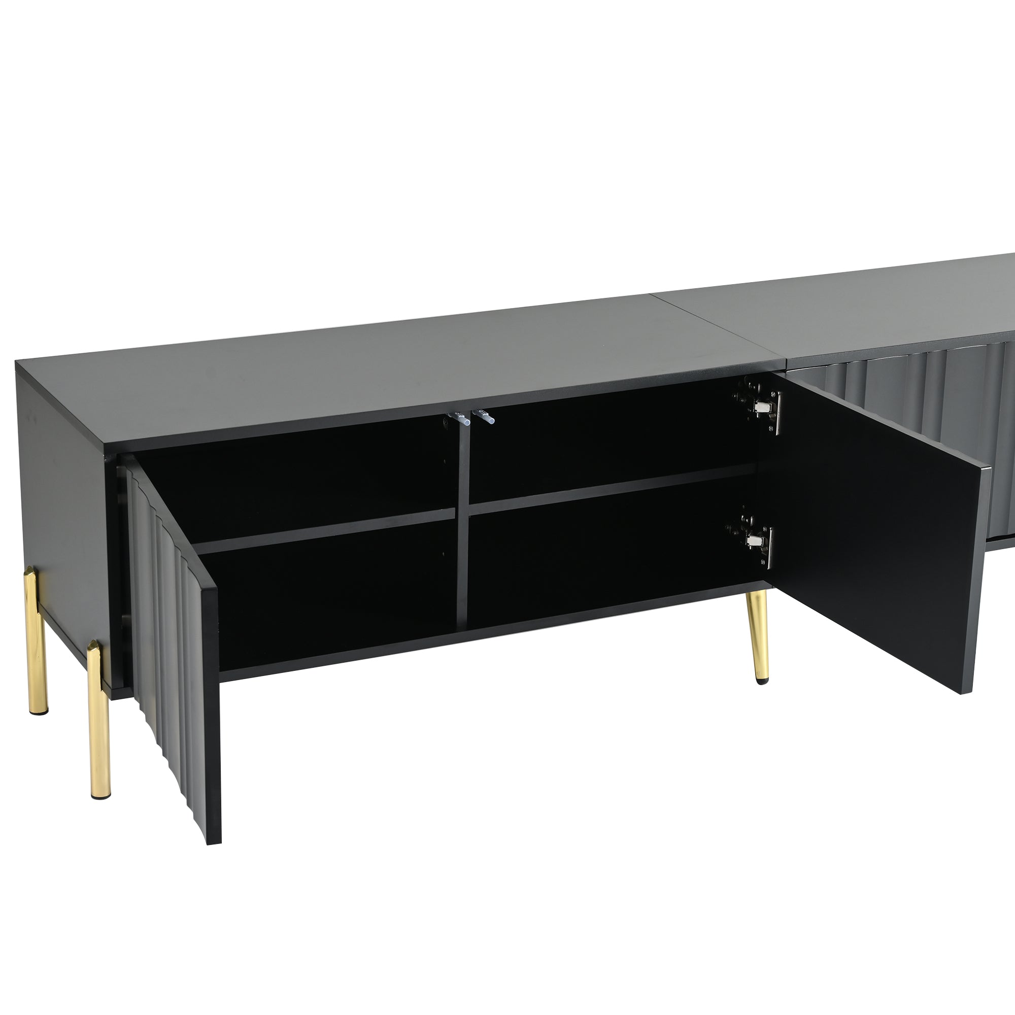 Logidon Zwart TV-meubel met Gouden Tafelpoten 190 cm
