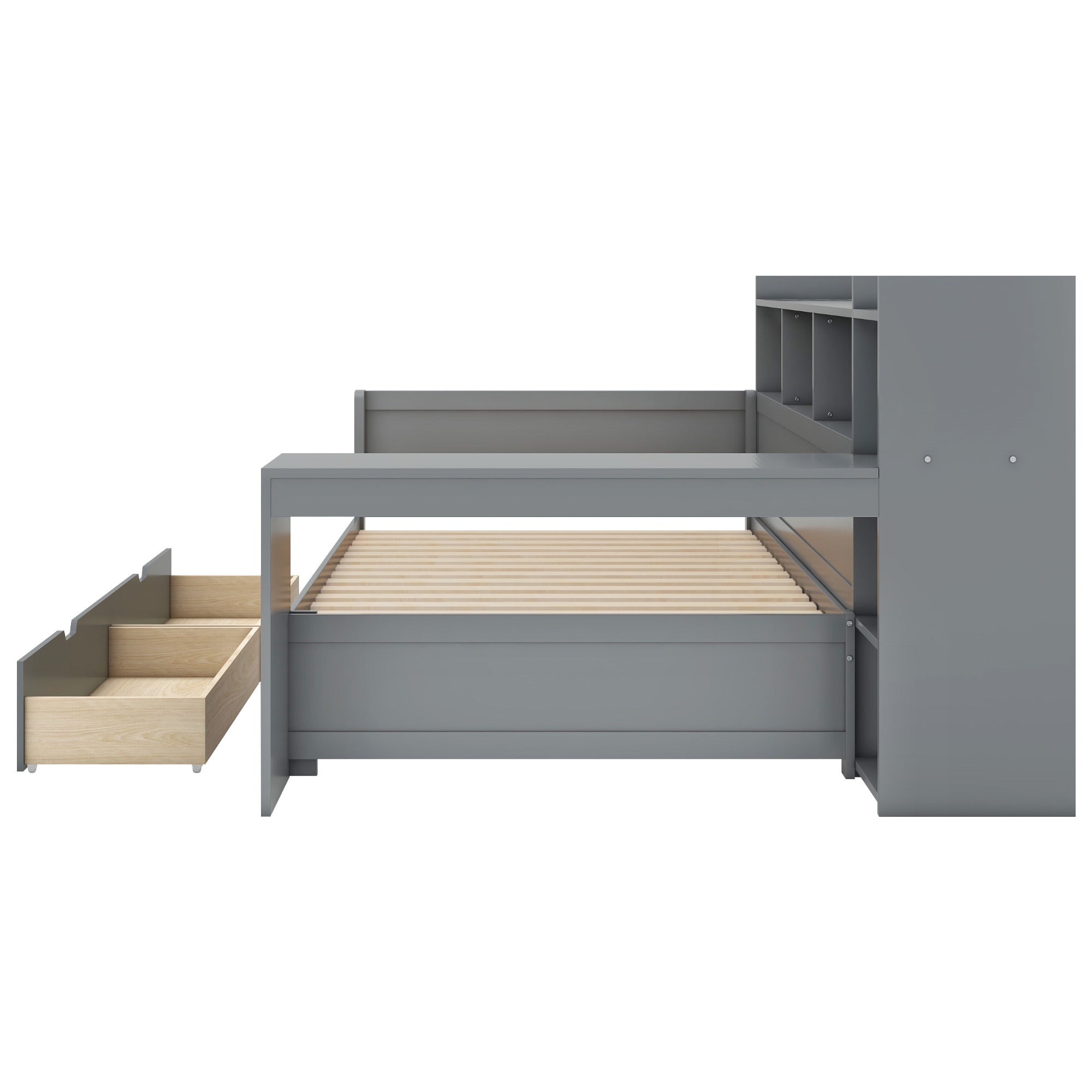 Logidon sofa bed 90x200 gray USB port 2 drawers