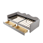 Logidon gestoffeerd bed 90x200 grijze slaapbank met 2 lades