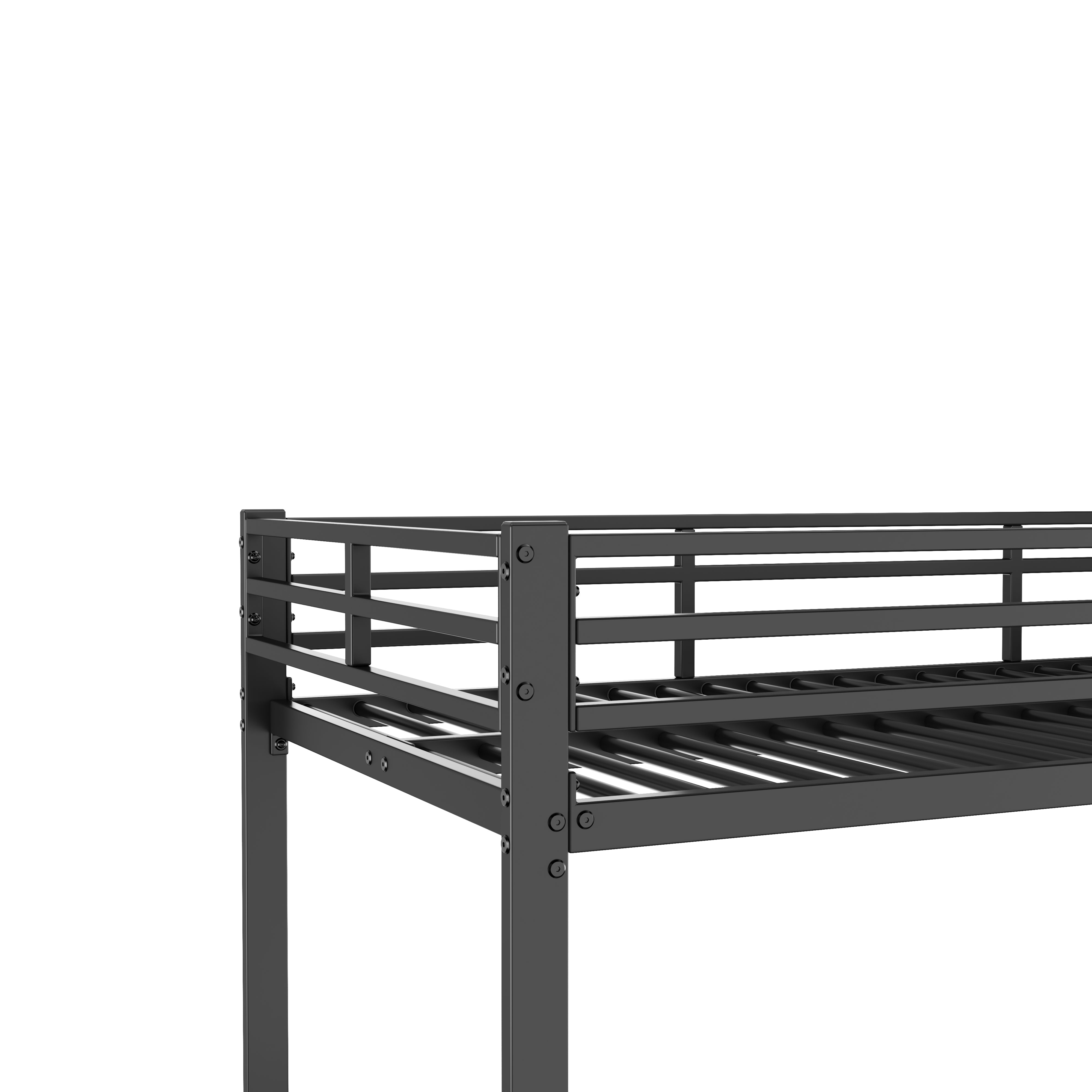 Logidon Bunk Bed Metal 90x200 Black Classic Shape Children's Bed