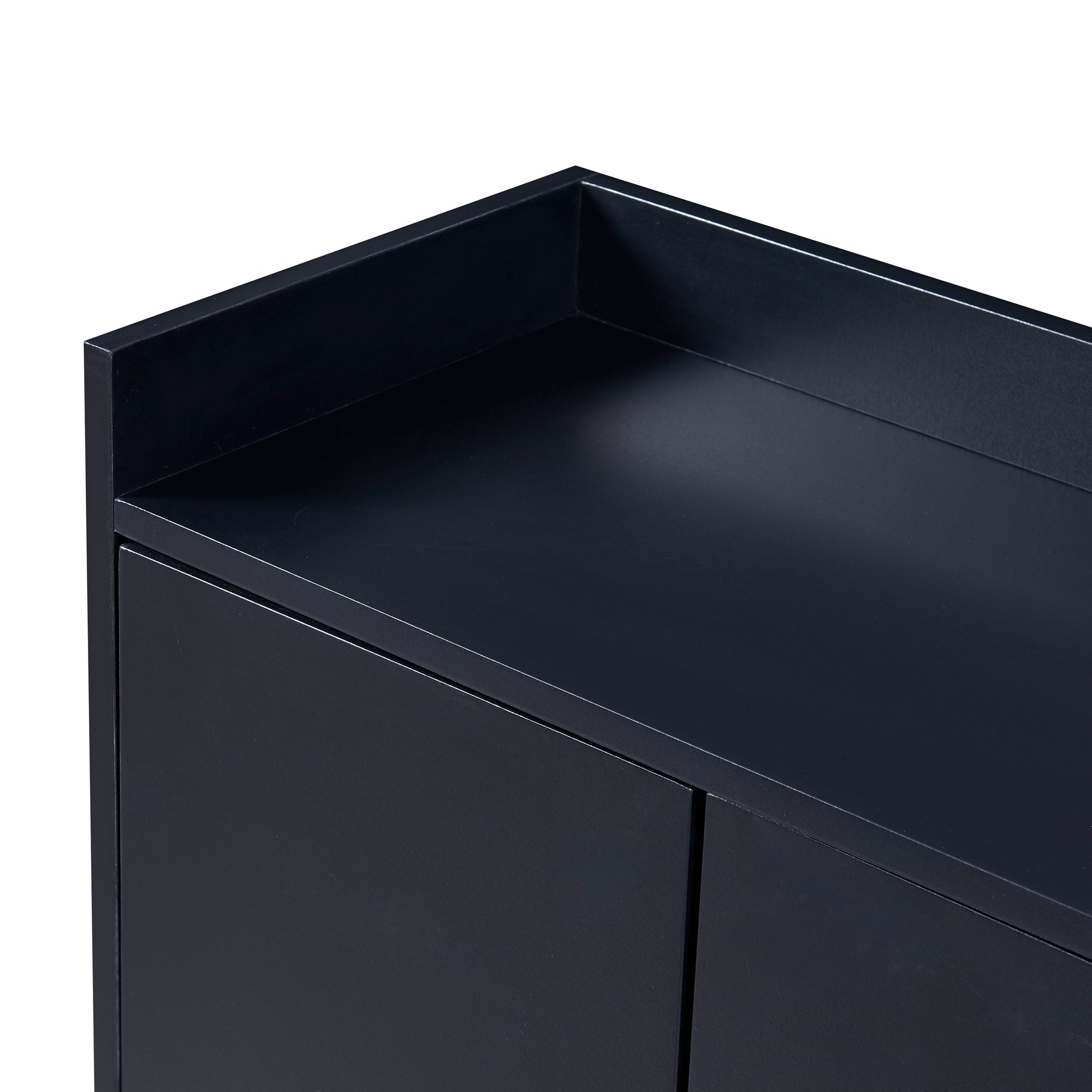 Logidon Modern Dressoir Zwart 4 Deurs Greeploos 120 x 30 x 80 cm