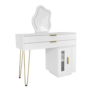 Logidon Kaptafel Met LED Spiegel Wit Uitschuifbaar B100 H78 Cm