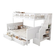 Logidon kinderstapelbed 90x200/140x200 wit met veiligheidstrap