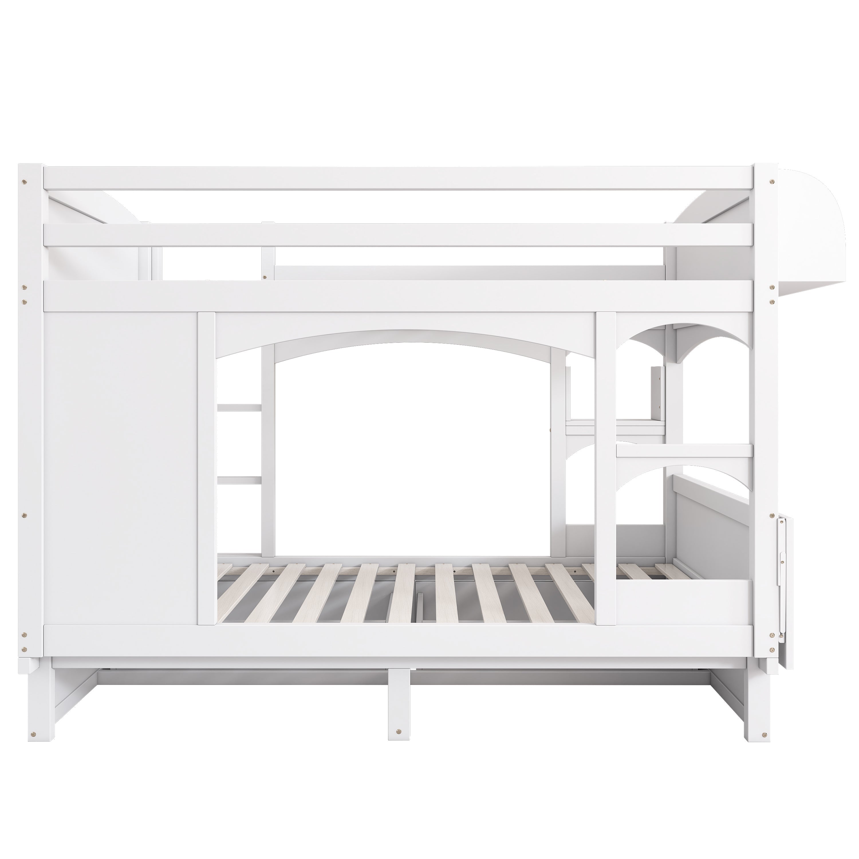 Logidon Kinderstapelbed met opklapbaar bureau Wit 90x200