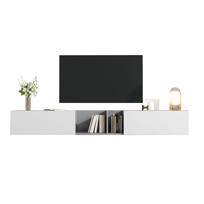 Logidon TV-meubel 170 cm hoogglans zwart glasplank LED