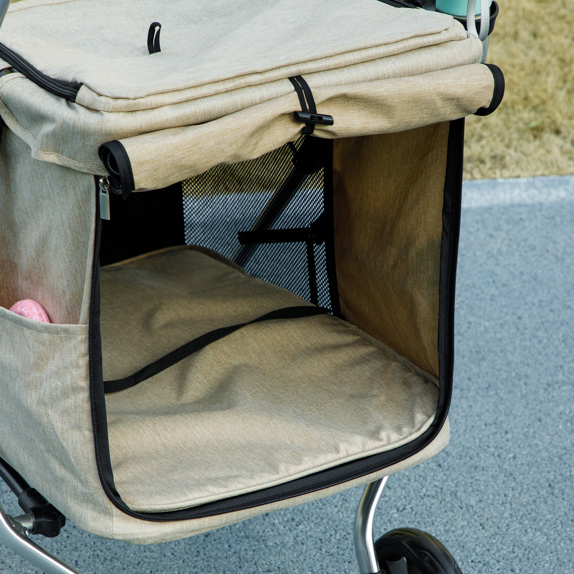 Logidon Hondenkar Lichtgewicht Aluminium Buggy Kaki Tot 10 kg