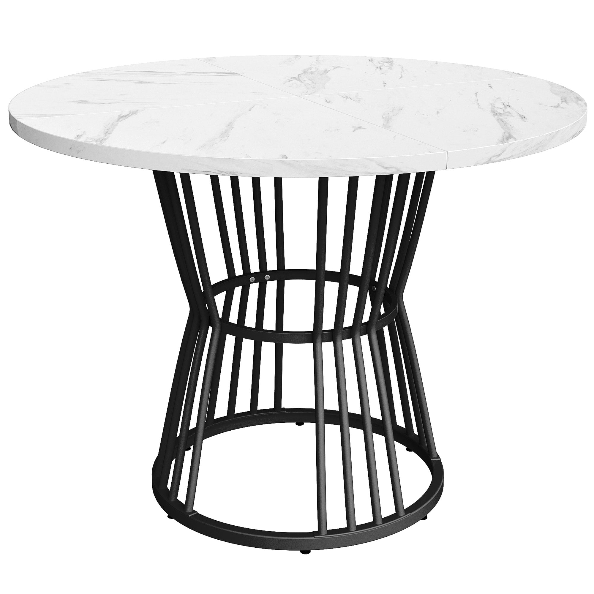 Logidon Eettafelset Rond 100 cm Wit MDF Tafelblad Groen Fluwelen Stoelen