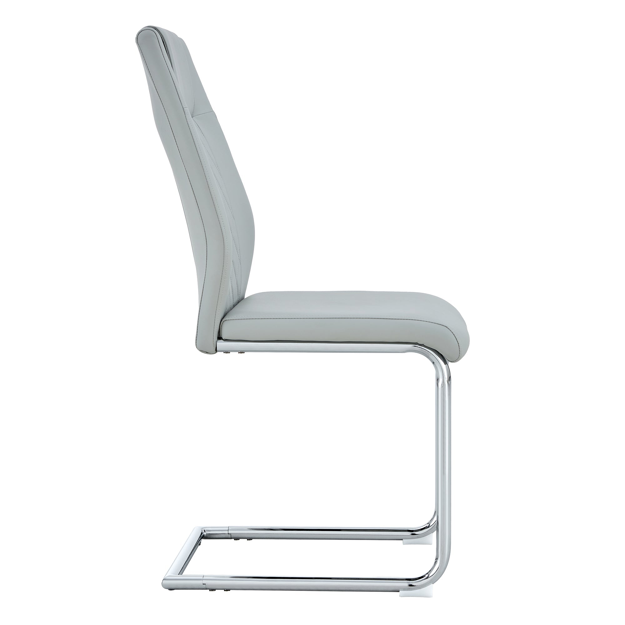 Logidon Scandinavische stijl lichtgrijze PU eetkamerstoelenset met vier stoelen