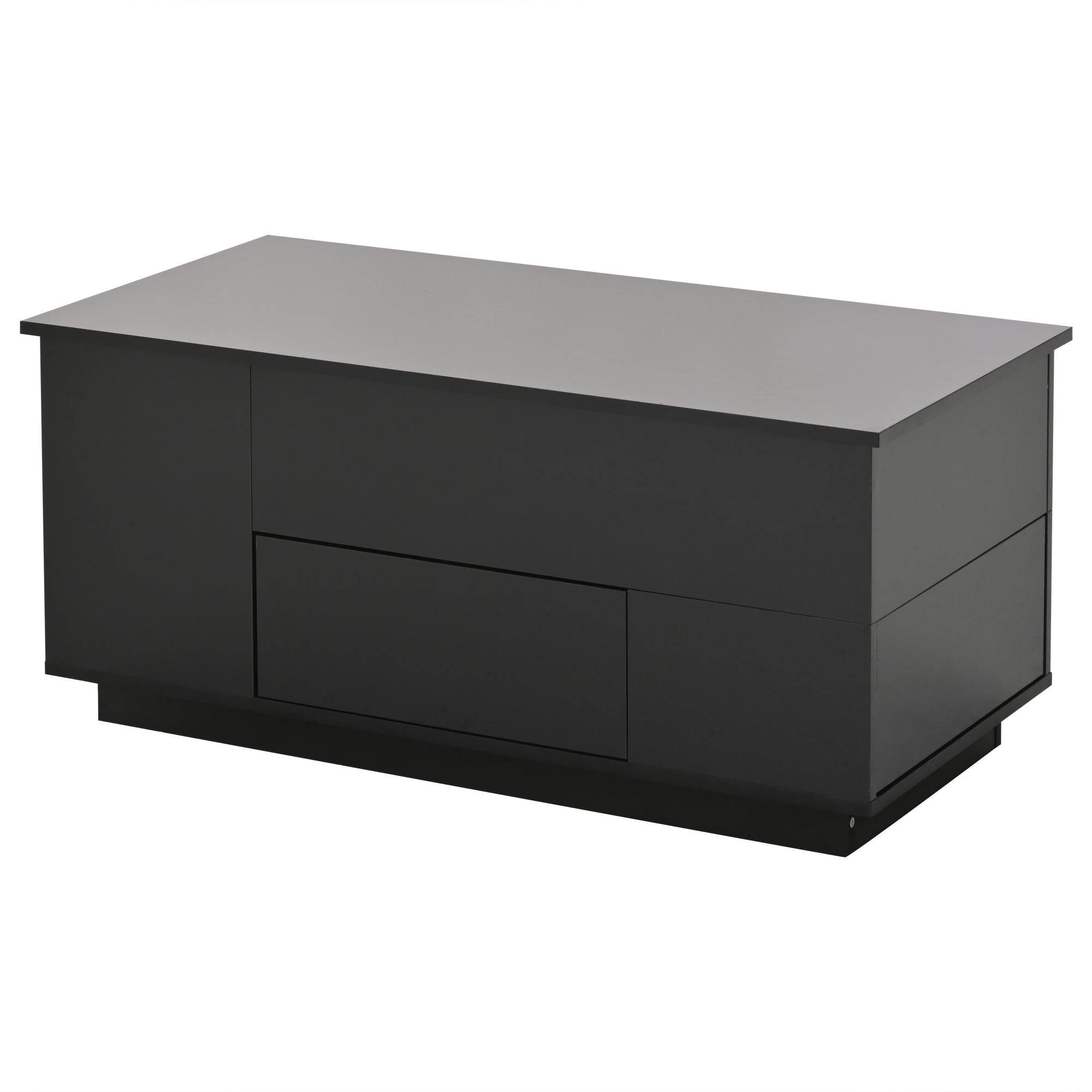 Logidon 4-in-1 in hoogte verstelbare salontafel zwart 100x50x45 cm LED