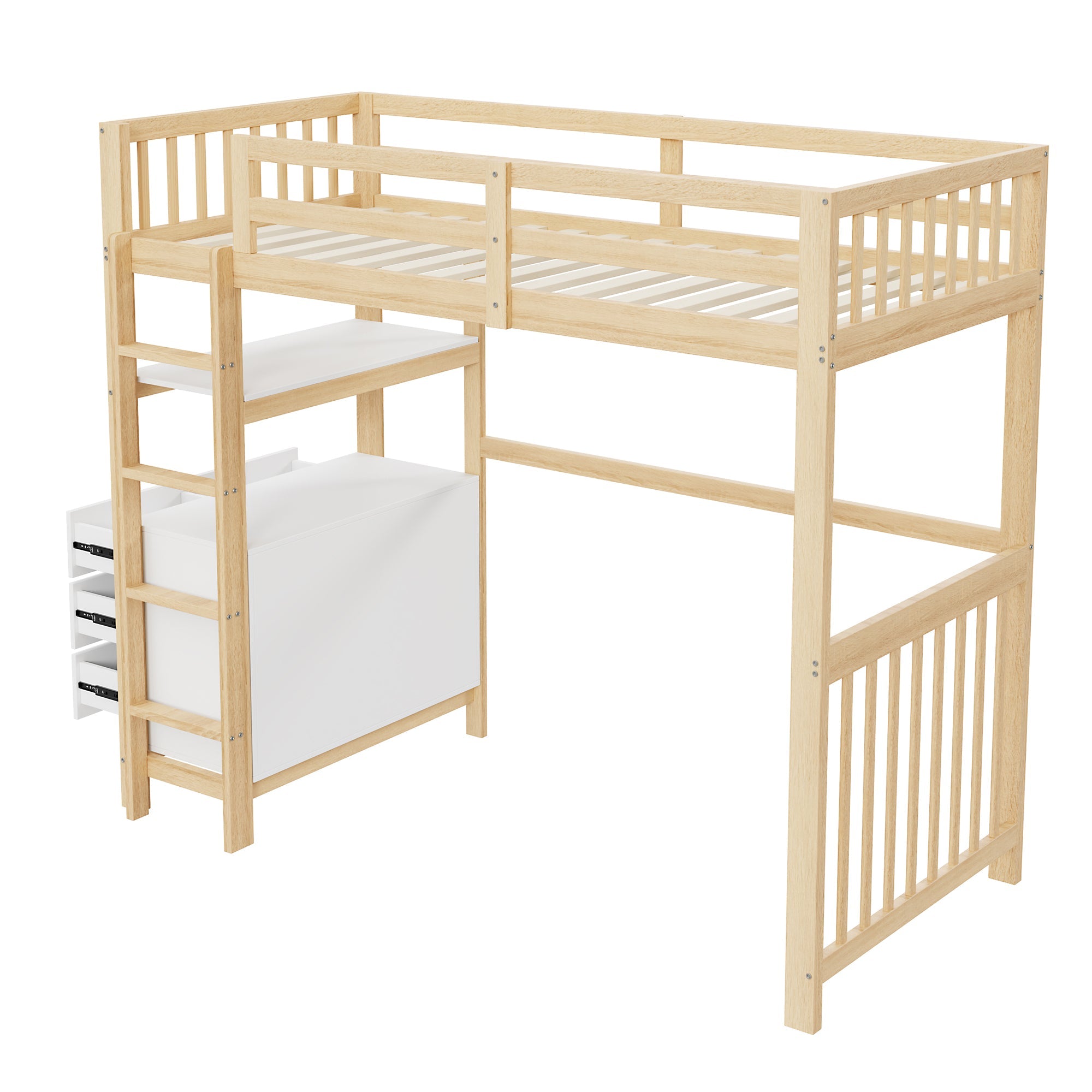 Logidon hoogslaper 90x200 cm met verticale ladderladen wit