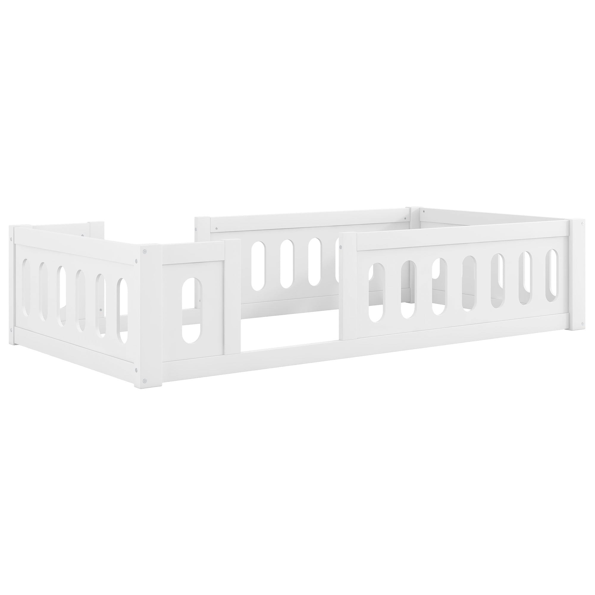 Logidon Houten Platformbed 90x200 Met Reling Wit