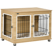 Logidon hondenhok eiken 90x58x65 cm met dubbele deuren en kussens