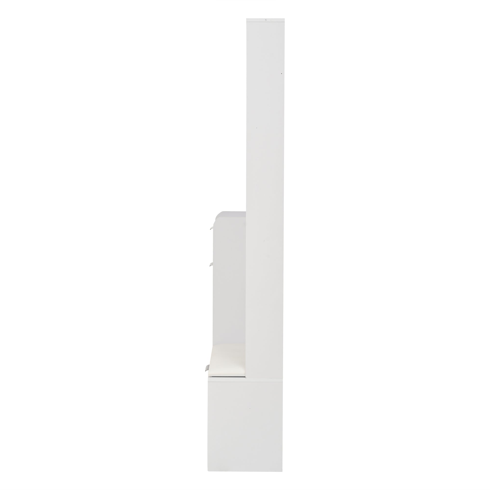 Logidon Kledingkast 6in1 Wit 100x30x180 cm Schoenenbankopberger