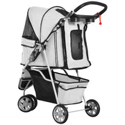Logidon hondenbuggy grijs met opbergmand en bekerhouder