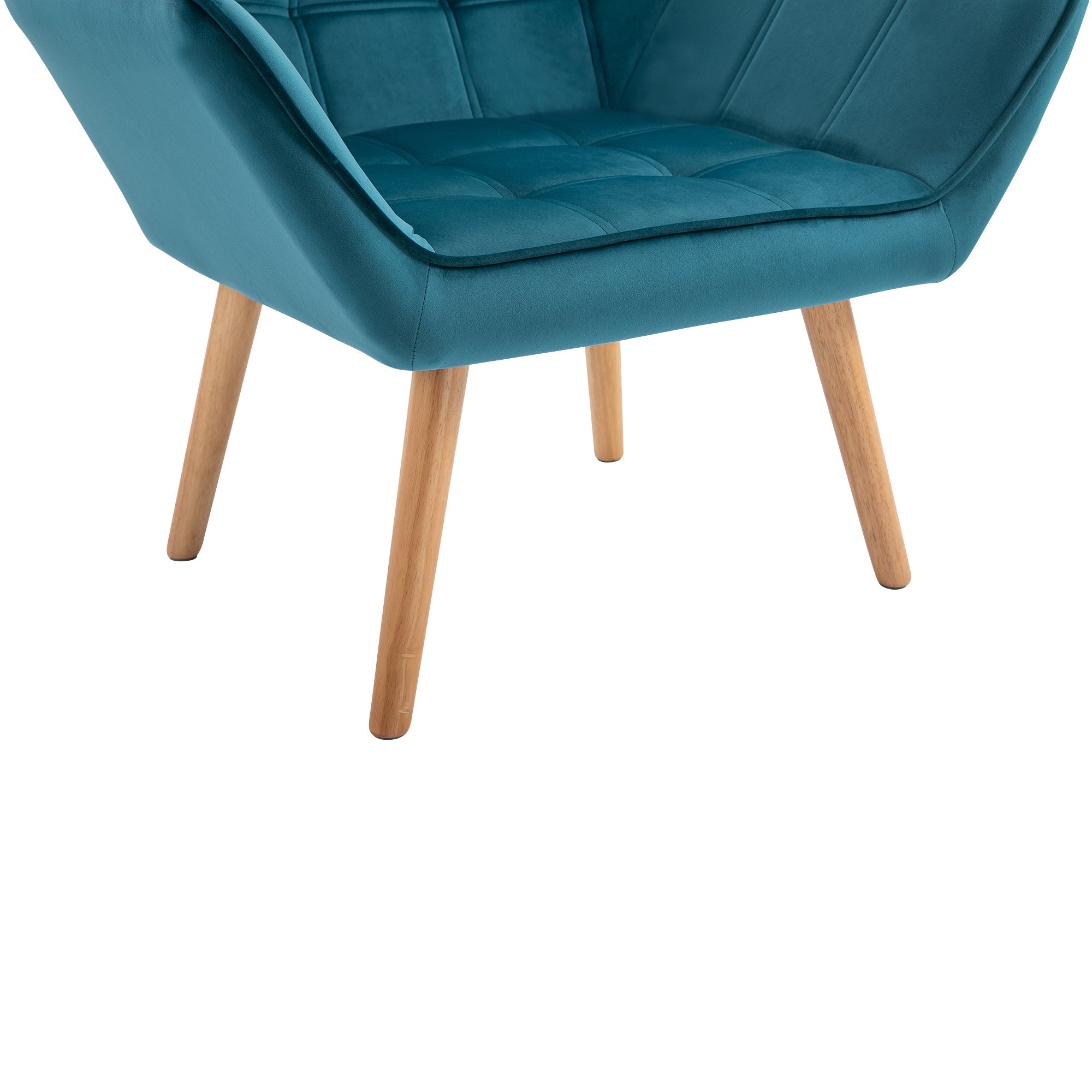 Logidon relaxstoel fluweel lichtblauw verhoogde poten 64x62x72,5 cm