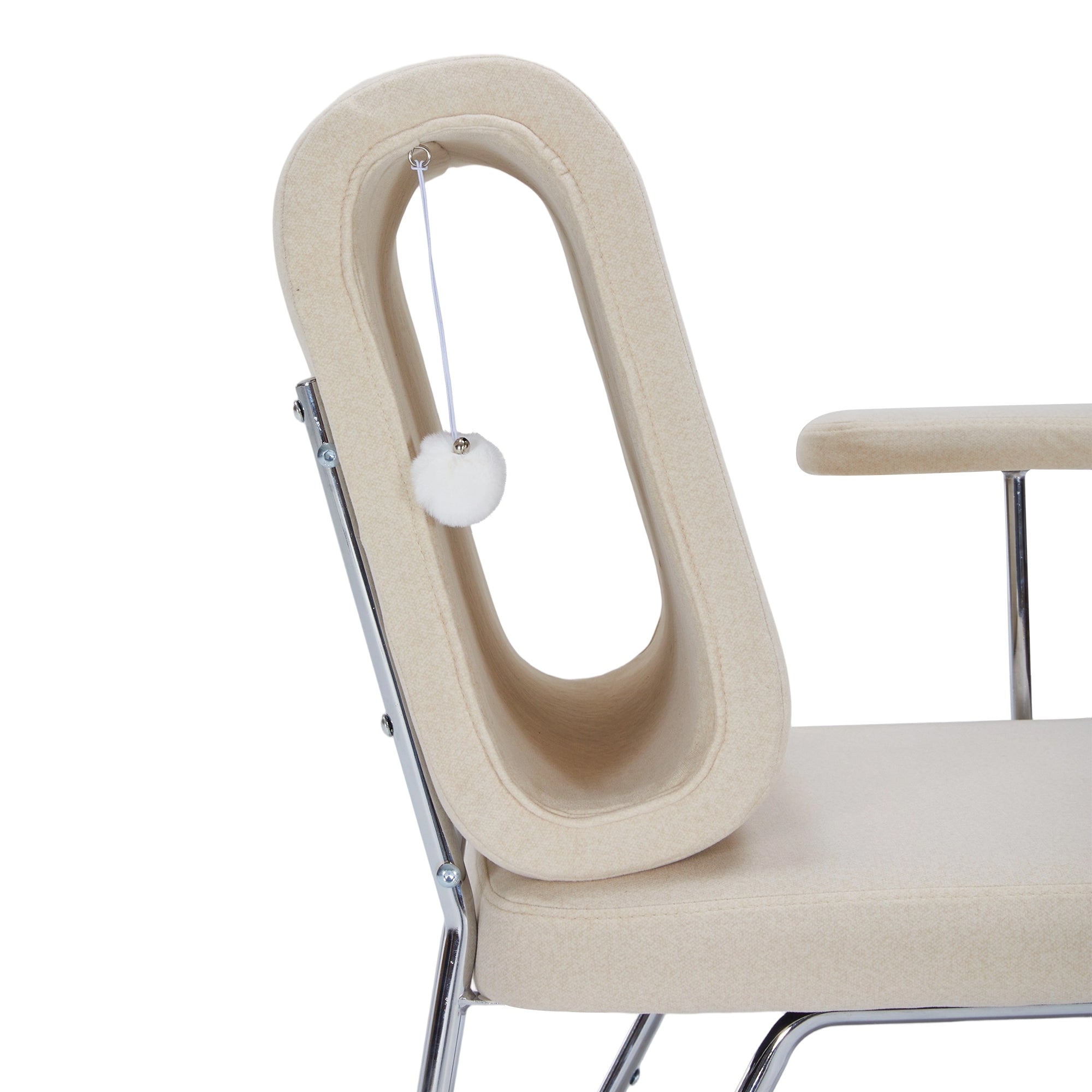 Logidon Bureaustoel Met Kattenmand Beige Brede Zitting
