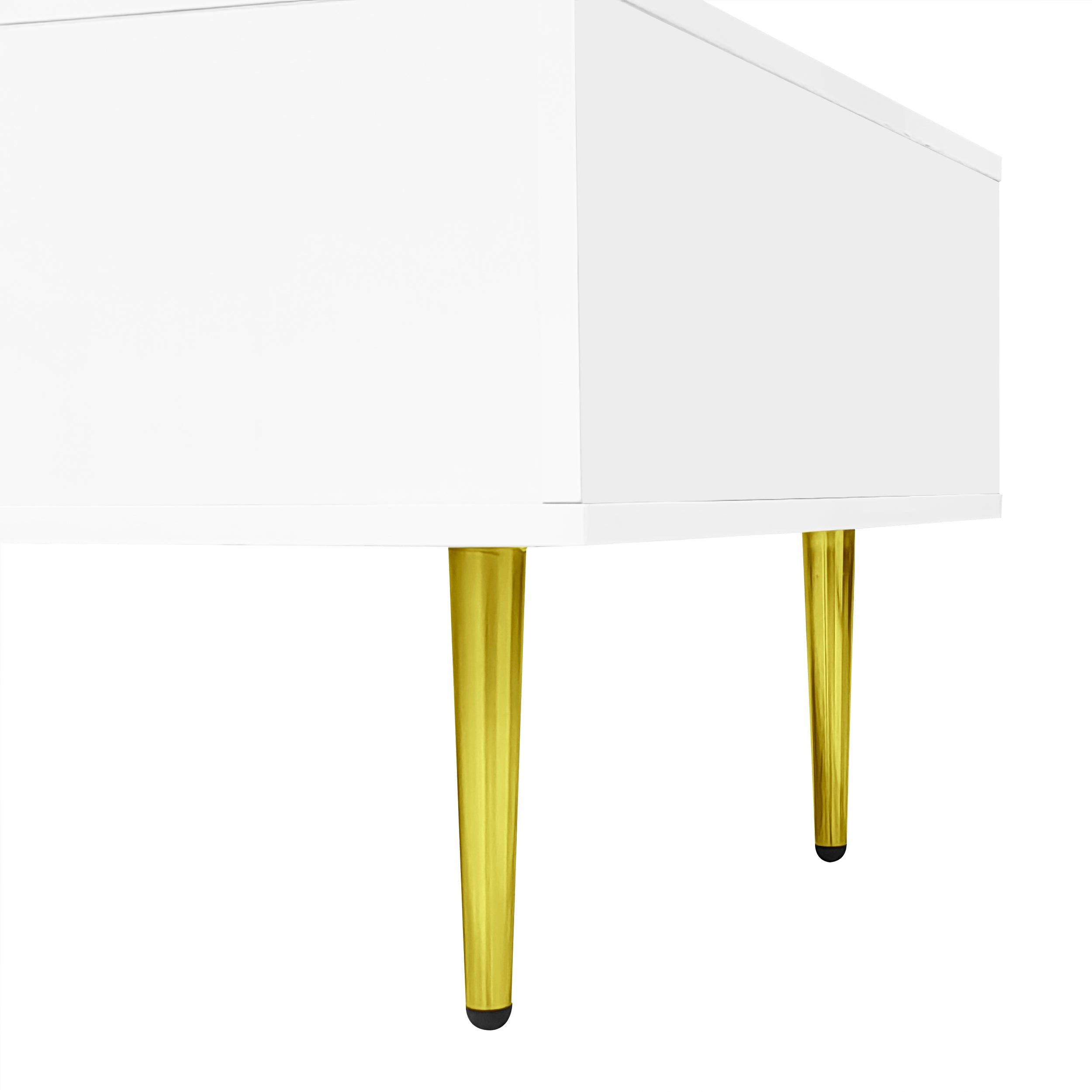 Logidon Witte Hoogglans Salontafel Met Twee Laden 100x60x41,5 cm