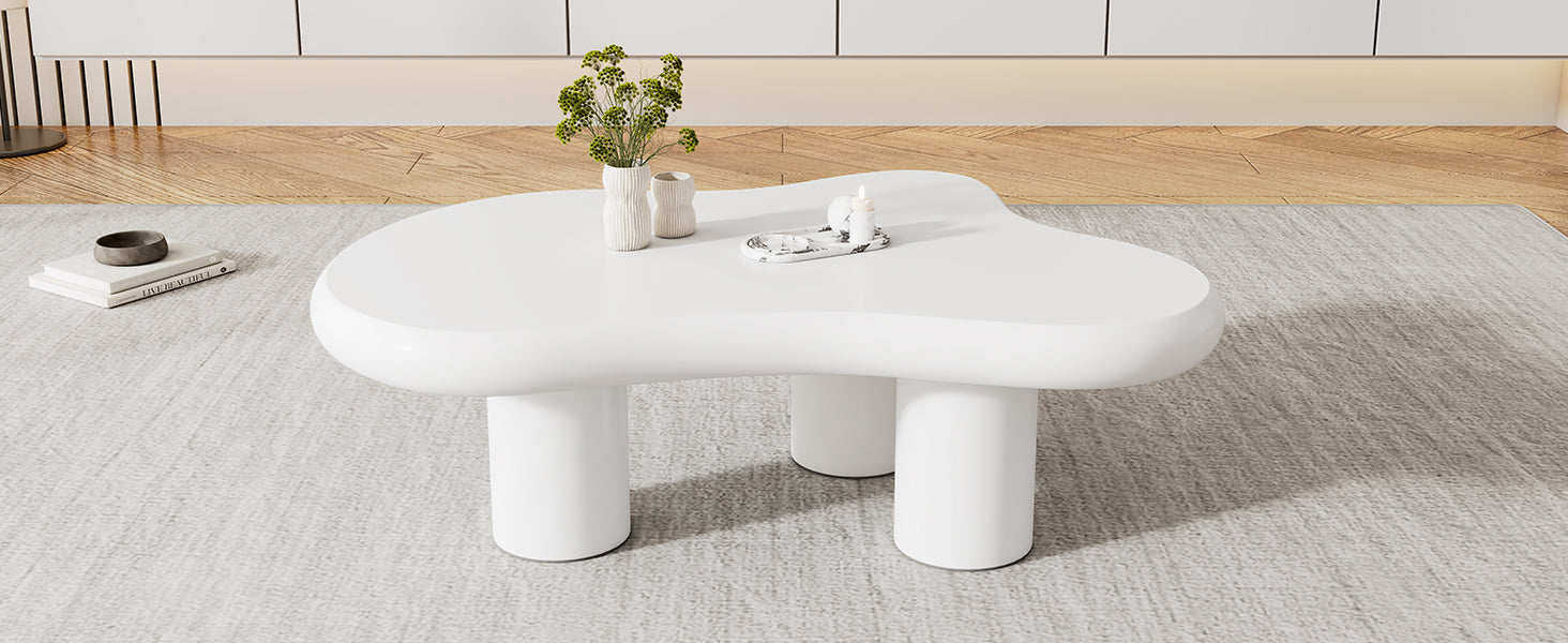 Logidon wolkvormige salontafel wit 97x67x32 cm MDF gelakt oppervlak