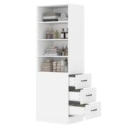 Logidon 180 cm smalle boekenkast wit met zijladen