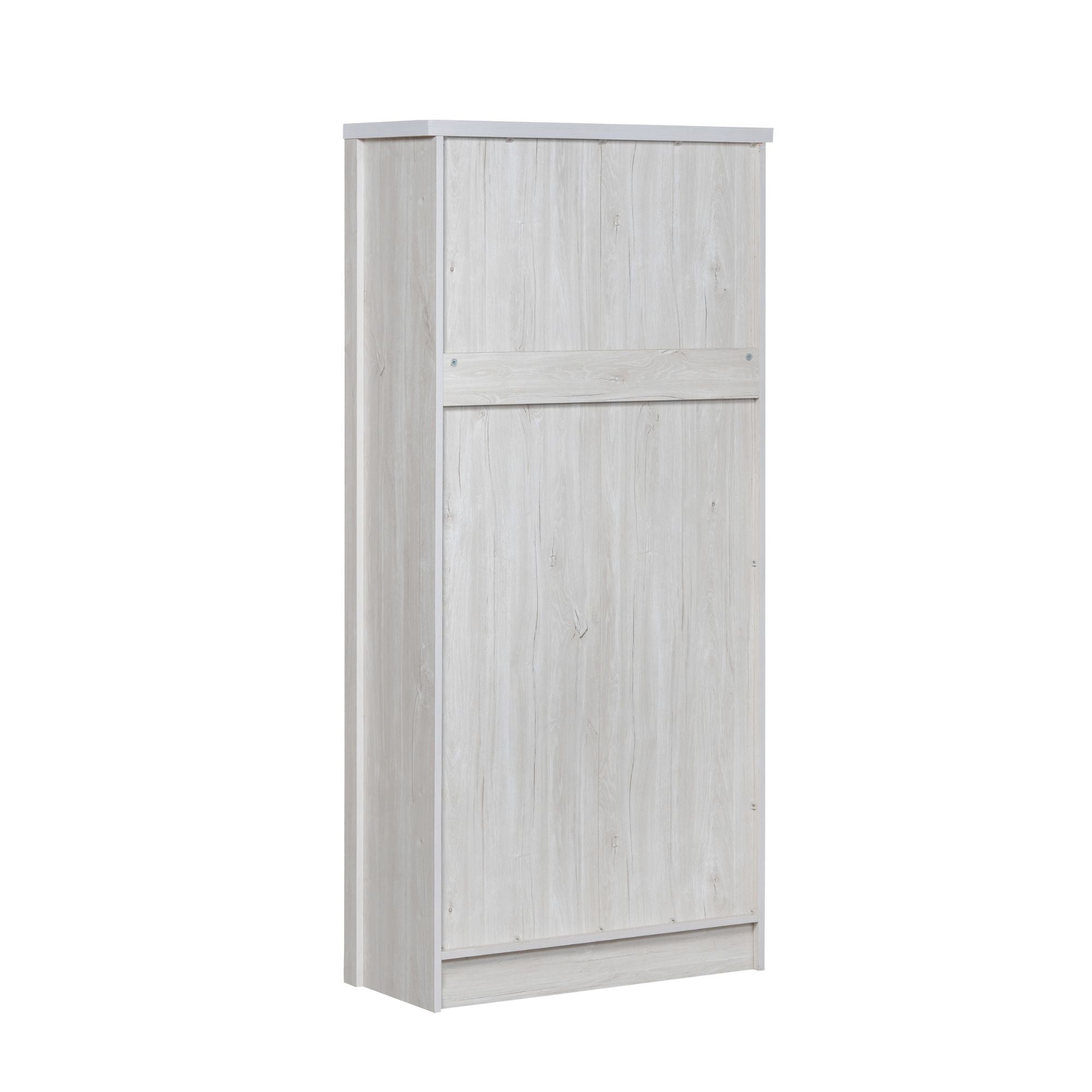Logidon Modern highboard 80x34x171 cm wood look glass doors copper handles