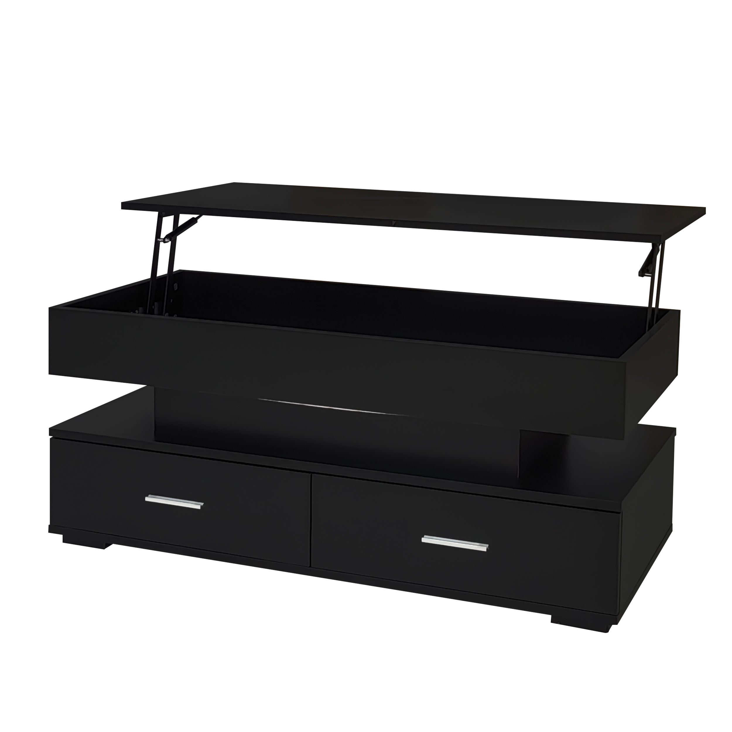 Logidon Verstelbare Salontafel 100x50x44 cm Zwart LED Verlichting
