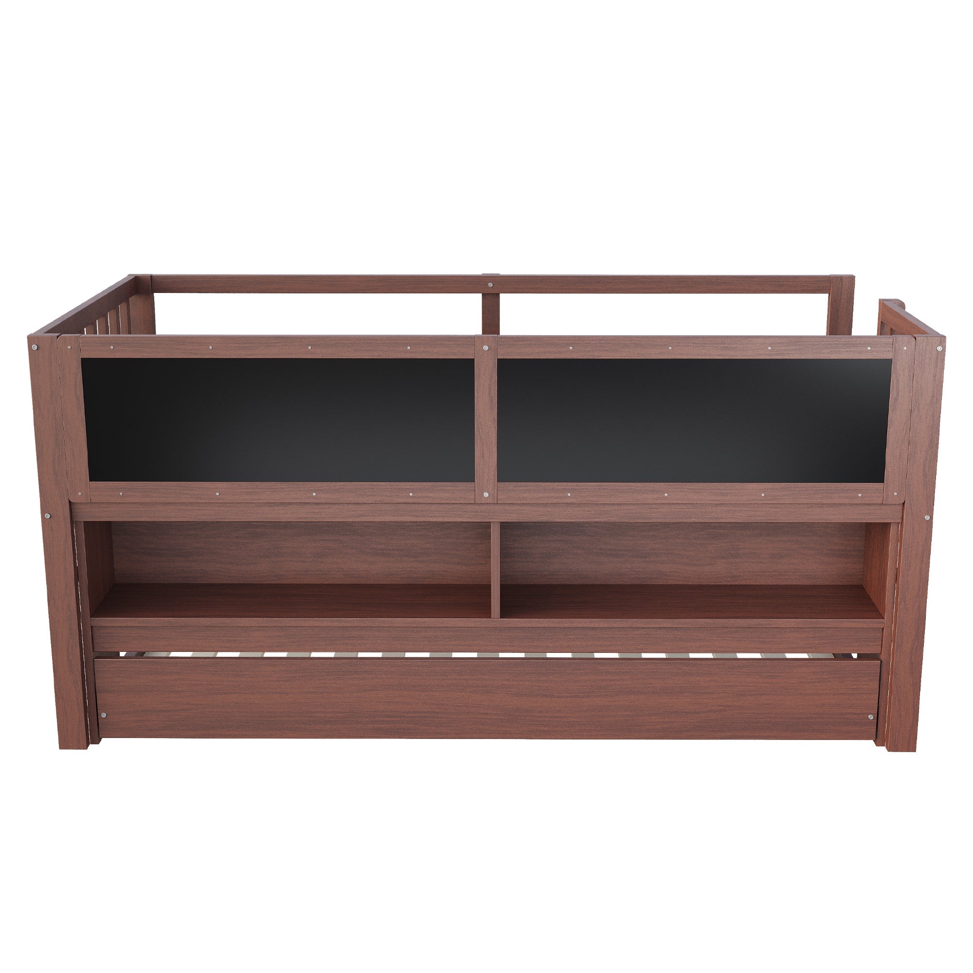 Logidon House Bed 90x200 Bruin Uitschuifbare onderbed-klimladder