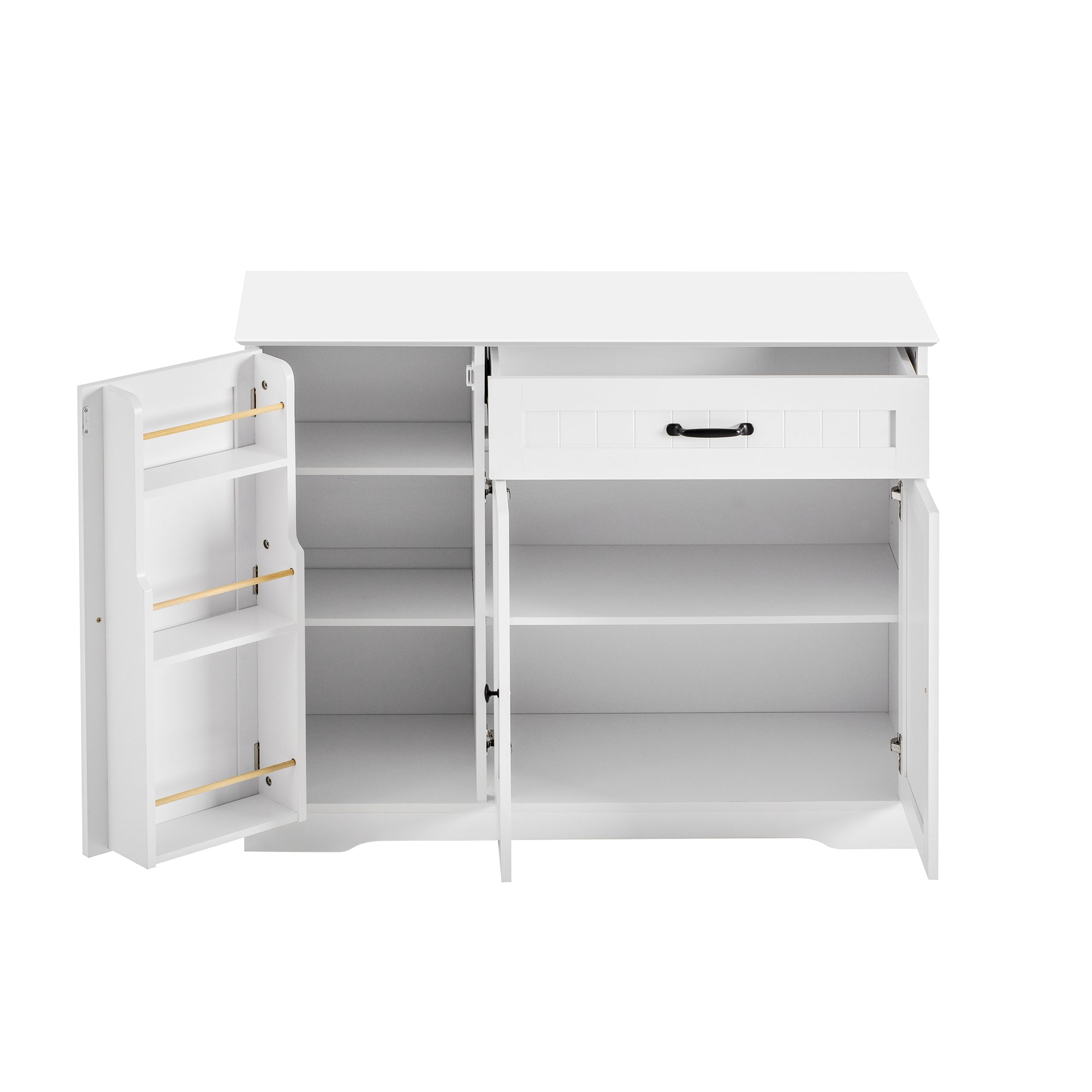 Logidon dressoir wit - 3 deuren, 1 lade, moderne buffetkast 107 cm