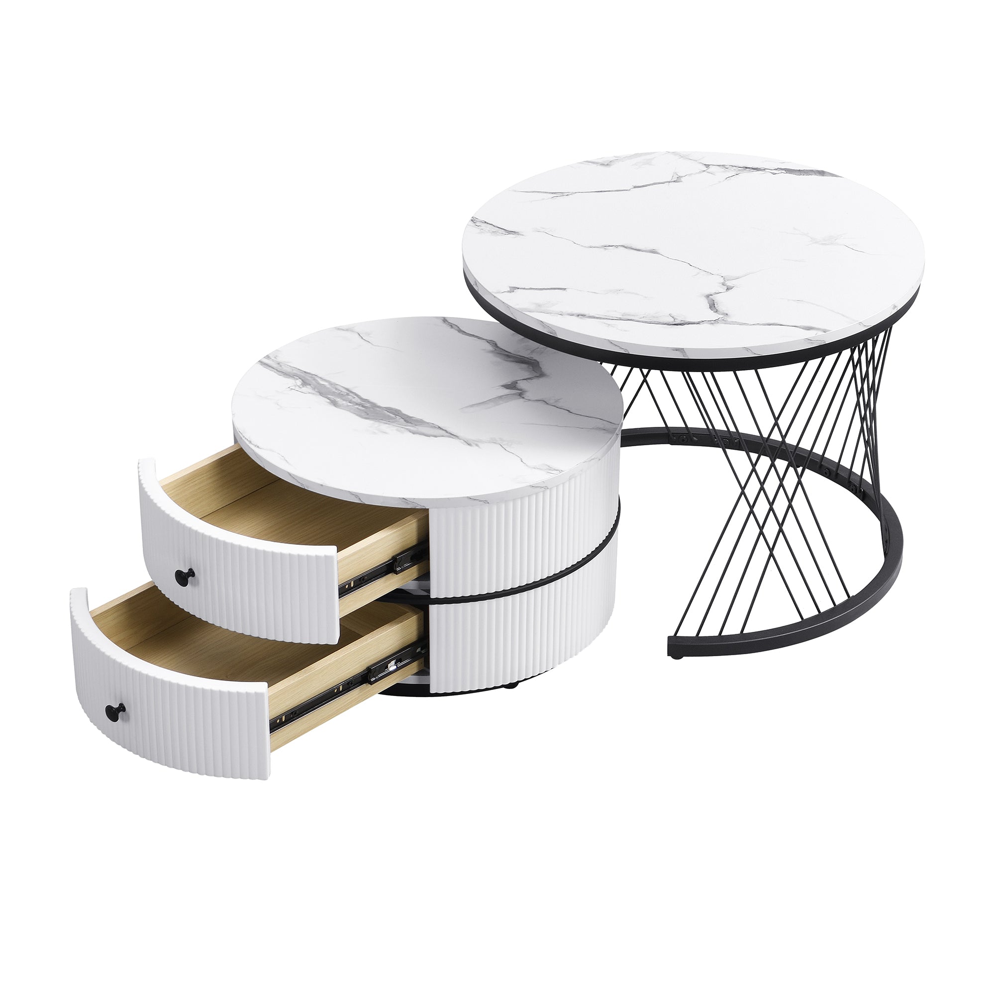 Logidon Elegant Nest salontafelset wit, 2-delig, 60x60/50x50