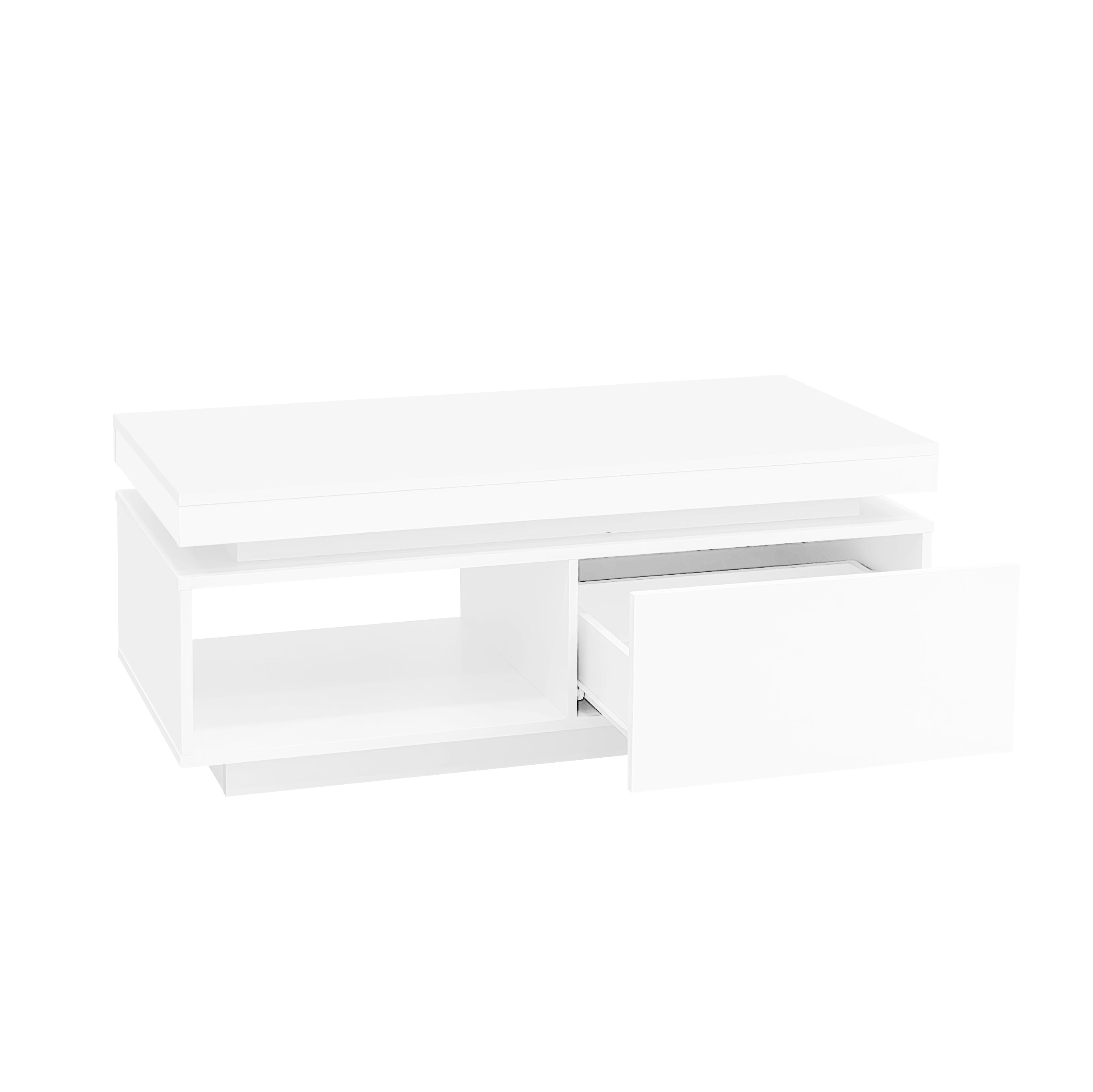 Logidon hoogglans witte salontafel met LED verlichting 100x50x40,3 cm