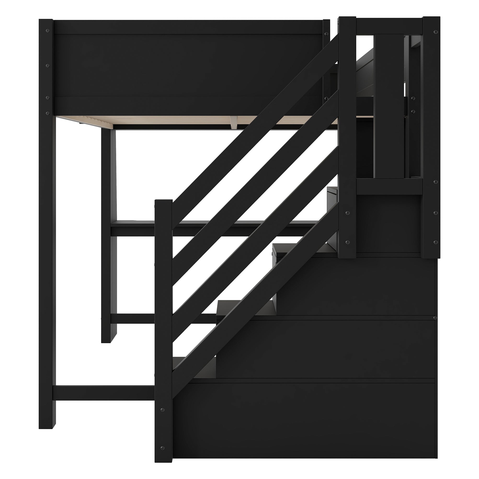 Logidon 140x200 hoogslaper met bureautrap LED zwart
