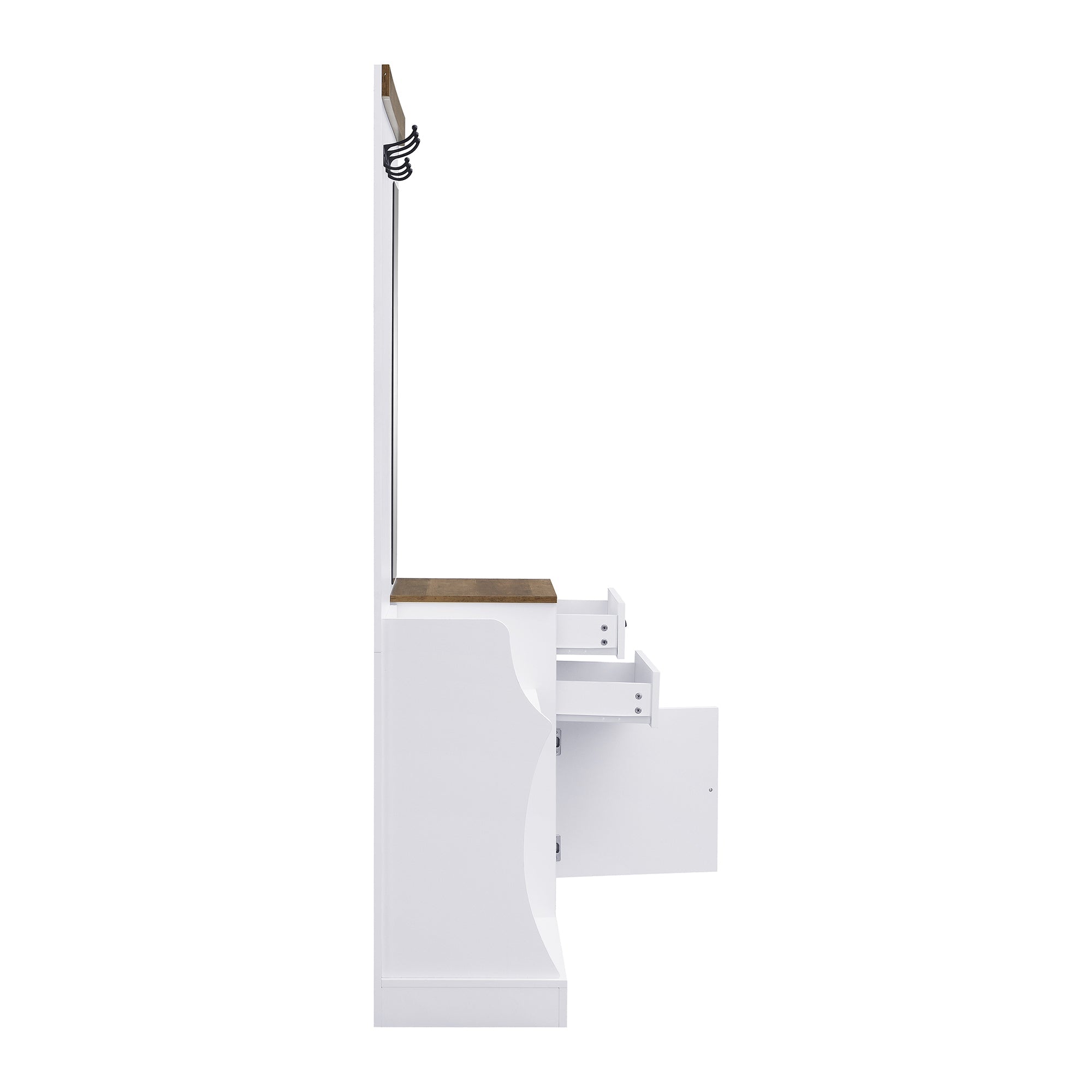 Logidon Kledingkastset Met Spiegel, Haken En Laden Wit 110x38x191 cm