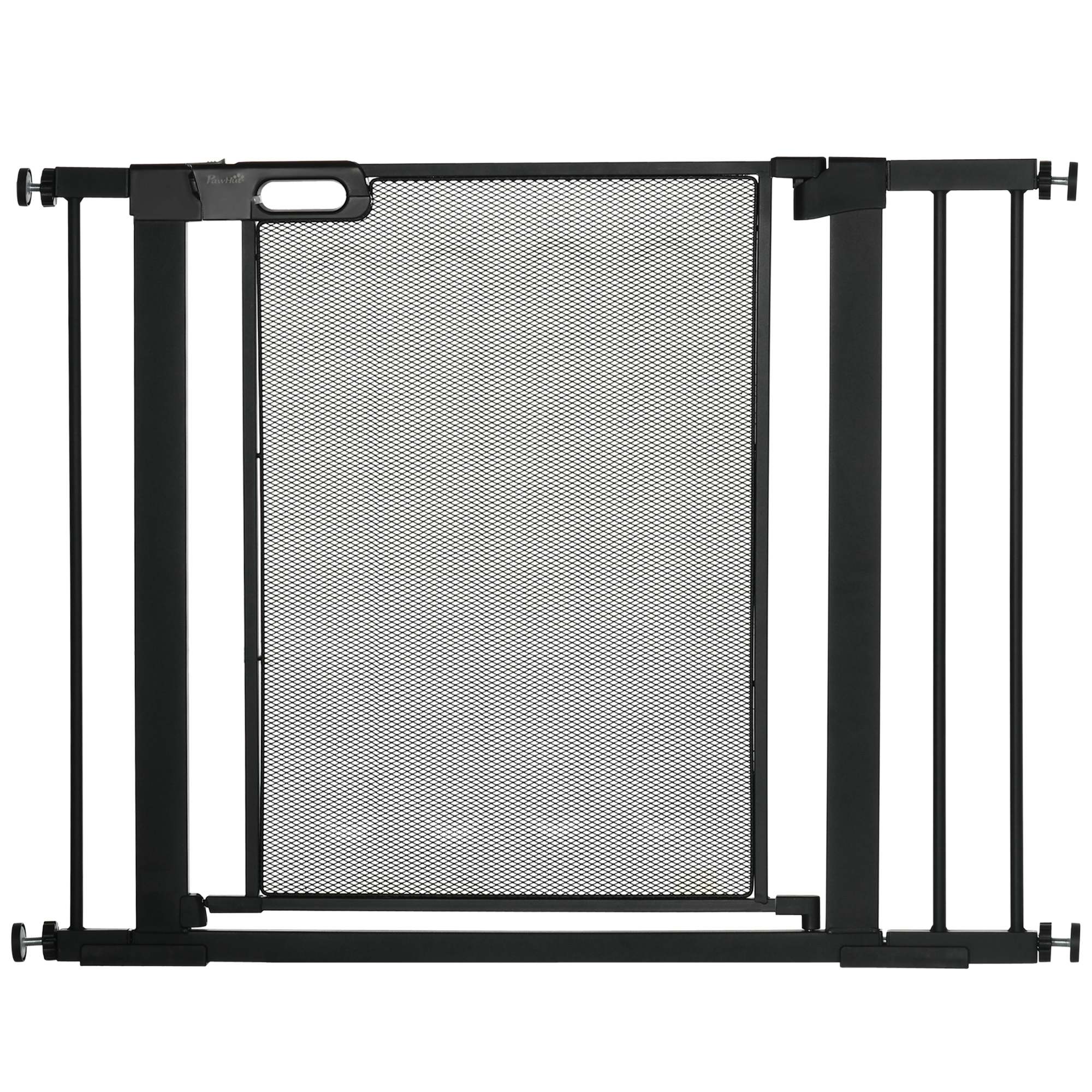 Logidon PawHut Deurveiligheidshek Zonder boren 75-103 cm Zwart Staal