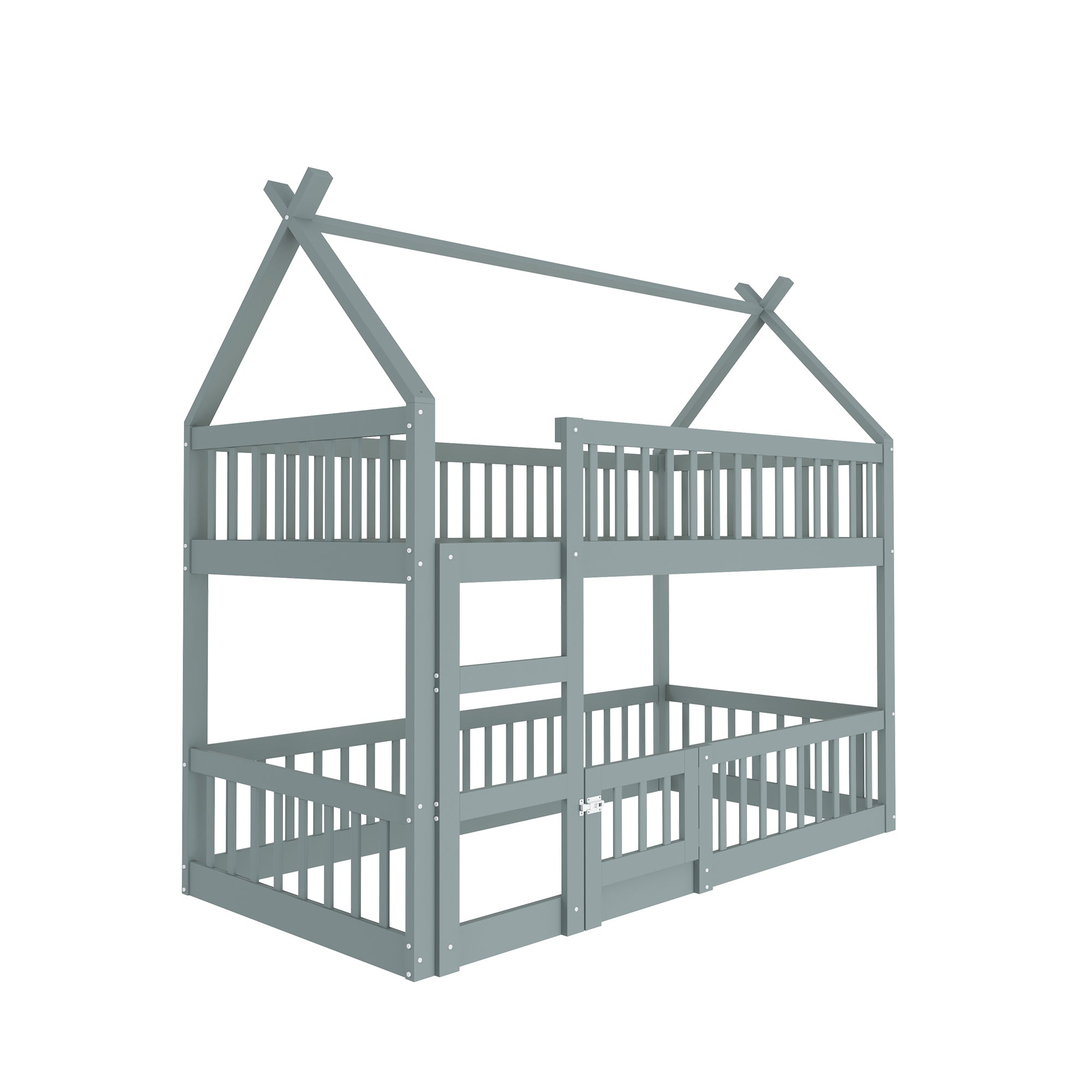 Logidon kinderstapelbed 90x200 grijze loft design trap