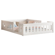 Logidon houten platformbed 140x200 met railing wit