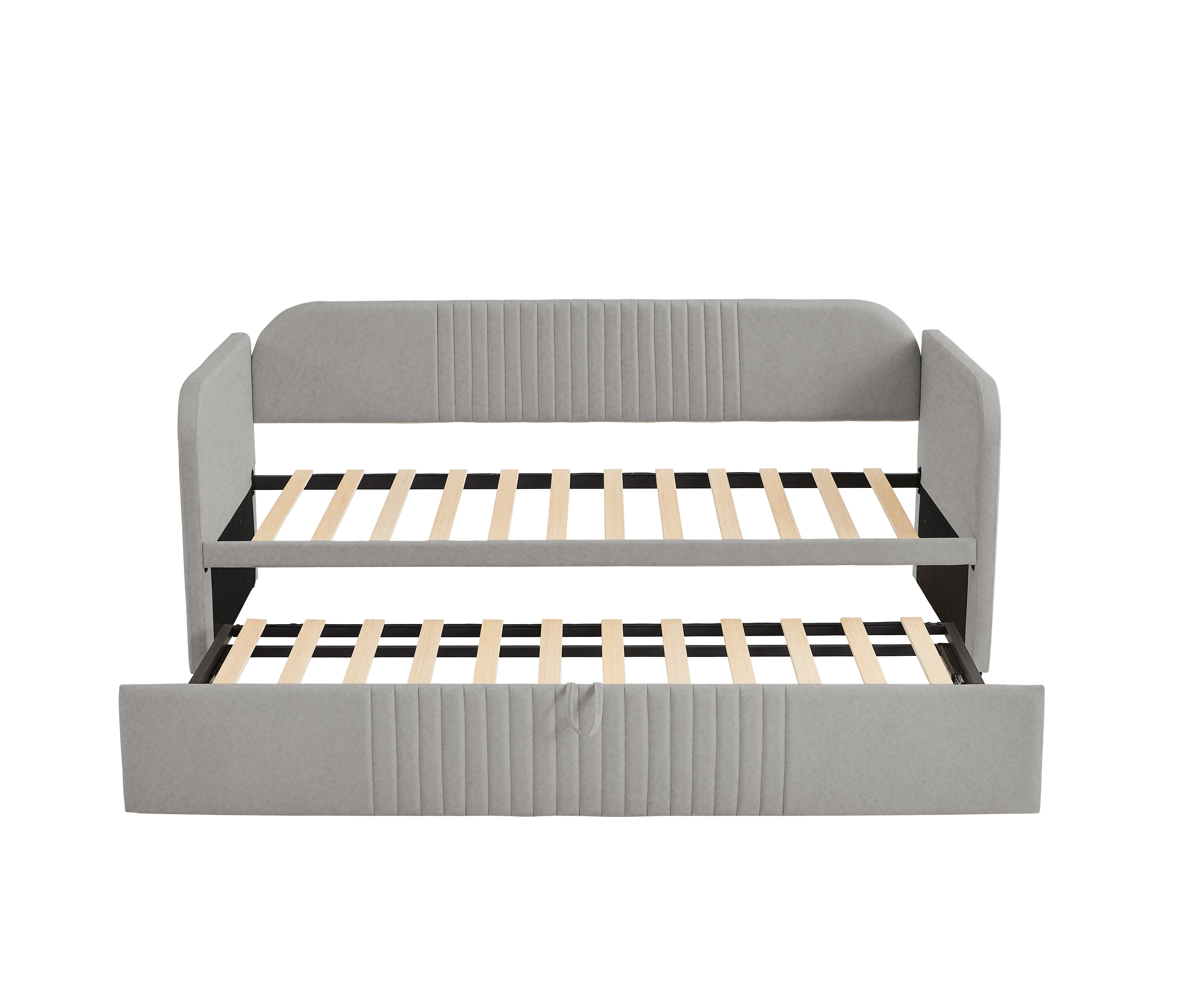 Logidon gestoffeerd bed slaapbank 90/180x190 cm lichtgrijs