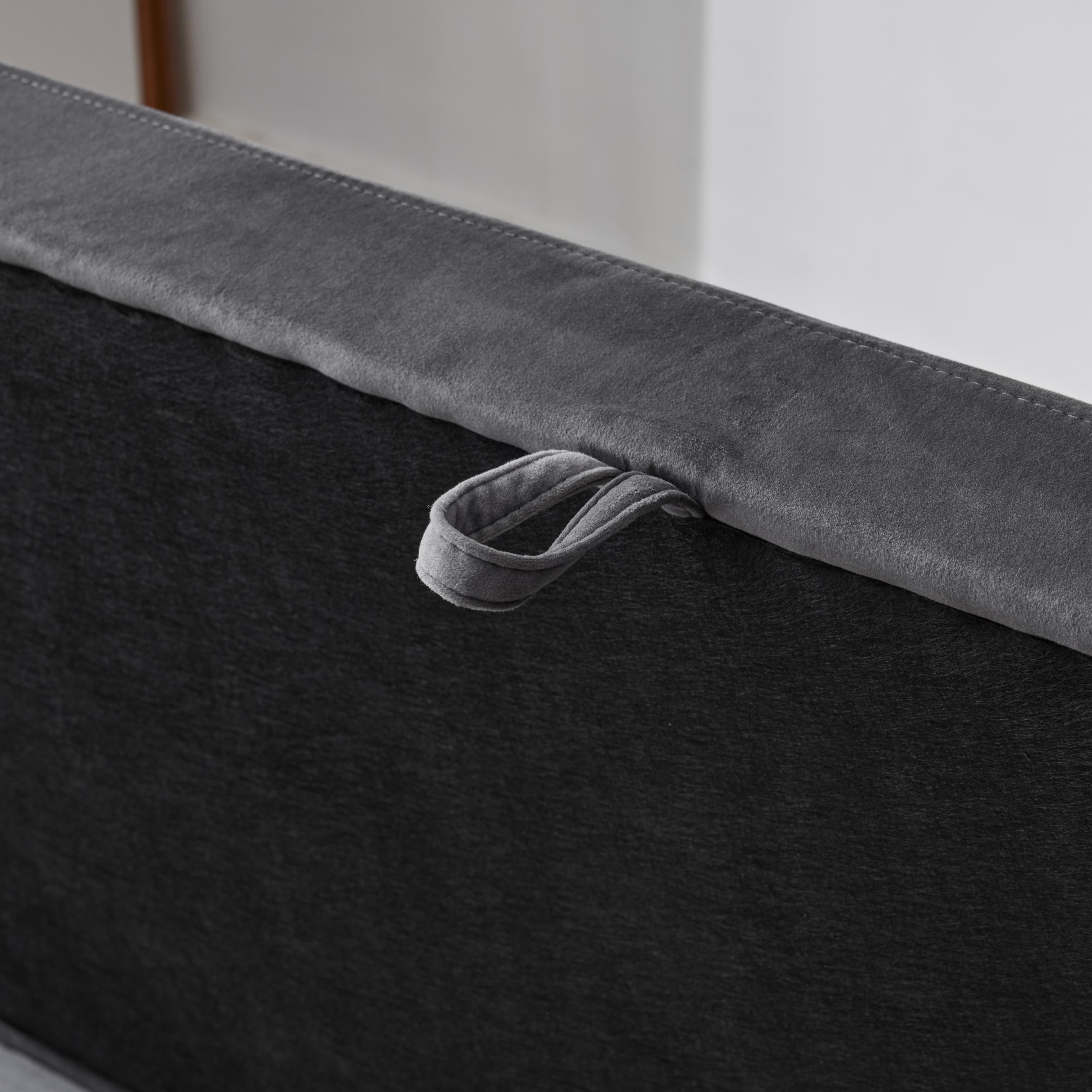 Logidon chaise longue bank grijs fluweel met opbergspijkerkop
