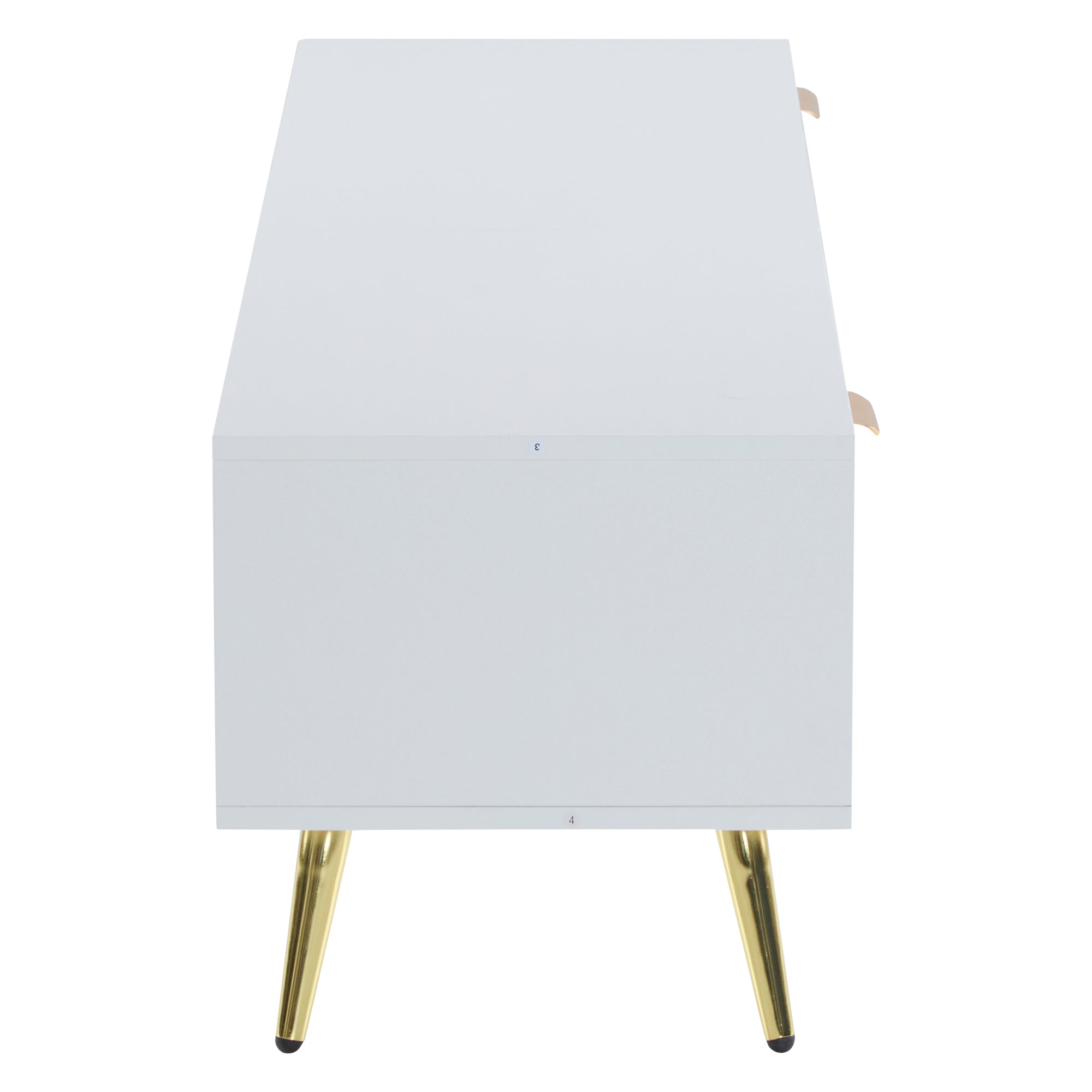 Logidon White TV Stand with Honeycomb Pattern and Storage Space for up to 80 Inches
