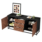 Logidon dressoir 145x40x67 Moderne ladekast 3 laden 2 deuren