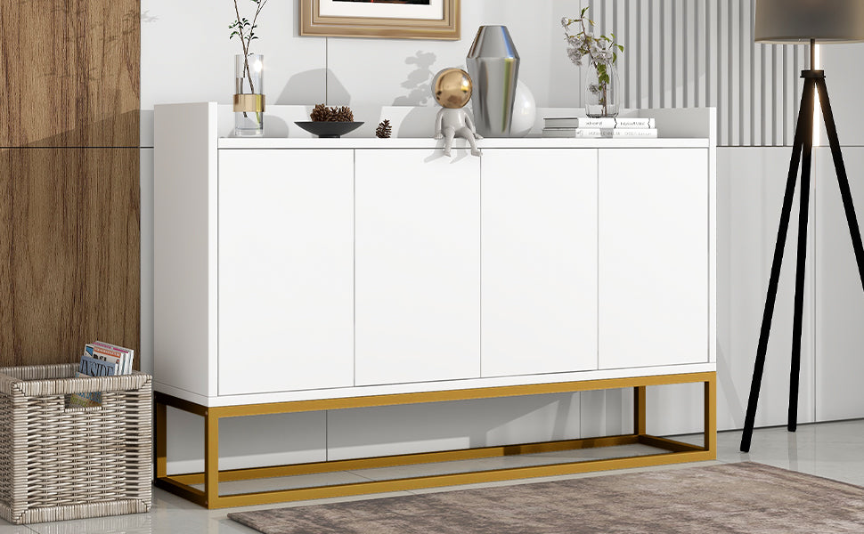 Logidon Dressoir 120 cm Wit Greeploos Vier Deuren Minimalistisch
